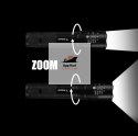 Latarka Taktyczna 2w1 LED + UV Survivalowa Zoom Wojskowa Akumulatorowa z Ładowarką