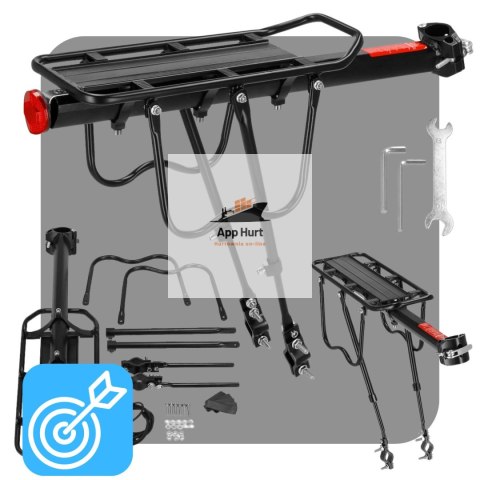 Bagażnik Rowerowy Tylny Uniwersalny Aluminiowy 50 kg Na Rower do Sztycy Wytrzymały