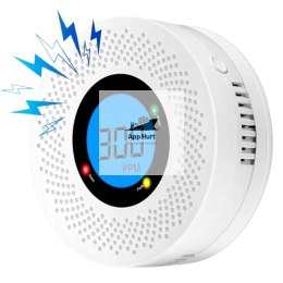 Czujnik Czadu i Dymu ASATO® 1C - Bezprzewodowy z Wyświetlaczem LCD - Alarm 85dB - Certyfikat CE