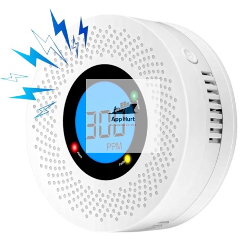 Czujnik Czadu i Dymu ASATO® 1C - Bezprzewodowy z Wyświetlaczem LCD - Alarm 85dB - Certyfikat CE Czujnik Czadu i Dymu ASATO® 1C - Bezprzewodowy z Wyświetlaczem LCD - Alarm 85dB - Certyfikat CE