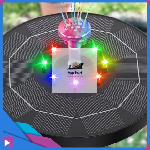 Fontanna Solarna Pływająca LED RGB Do Oczek i Stawów 6 Dysz Napowietrzanie Wody ASATO®