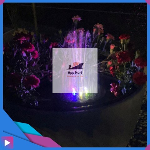 Fontanna Solarna Pływająca LED RGB Do Oczek i Stawów 6 Dysz Napowietrzanie Wody ASATO®