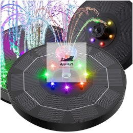 Fontanna Solarna Pływająca LED RGB Do Oczek i Stawów 6 Dysz Napowietrzanie Wody ASATO®