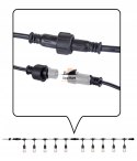 Girlanda Ogrodowa Zewnętrzna Świetlna 15 metrów + 15 Żarówek LED Lampki na Taras Ogród Balkon