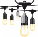 Girlanda Ogrodowa Zewnętrzna Świetlna 20 metrów + 20 Żarówek LED Lampki na Taras Ogród Balkon
