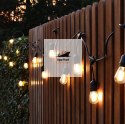 Girlanda Ogrodowa Zewnętrzna Świetlna 20 metrów + 20 Żarówek LED Lampki na Taras Ogród Balkon