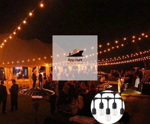 Girlanda Ogrodowa Zewnętrzna Świetlna 20 metrów + 20 Żarówek LED Lampki na Taras Ogród Balkon