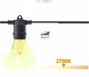Girlanda Ogrodowa Zewnętrzna Świetlna 20 metrów + 20 Żarówek LED Lampki na Taras Ogród Balkon