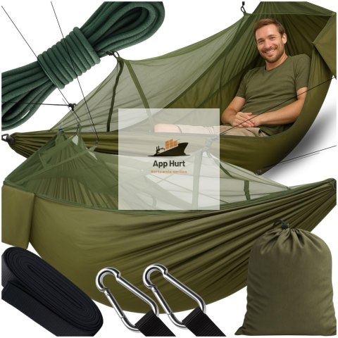 Hamak Z Siatką Moskitierą Na komary Ogrodowy Survivalowy Turystyczny