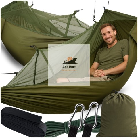 Hamak Z Siatką Moskitierą Na komary Ogrodowy Survivalowy Turystyczny