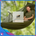 Hamak Z Siatką Moskitierą Na komary Ogrodowy Survivalowy Turystyczny