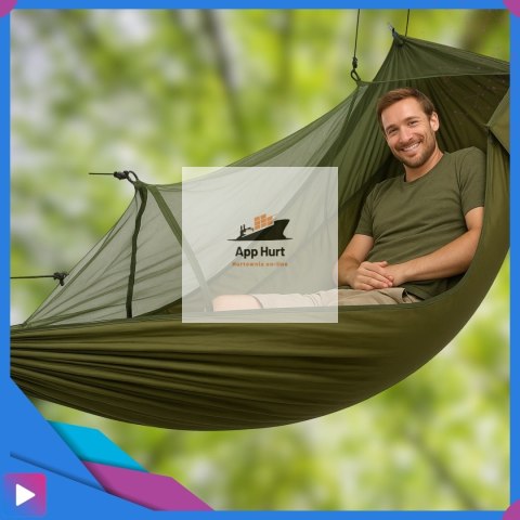 Hamak Z Siatką Moskitierą Na komary Ogrodowy Survivalowy Turystyczny