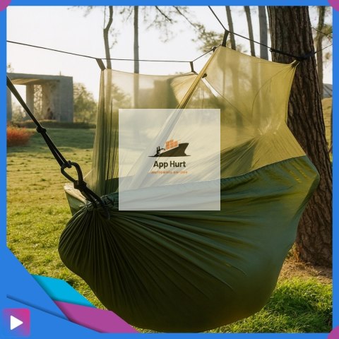 Hamak Z Siatką Moskitierą Na komary Ogrodowy Survivalowy Turystyczny