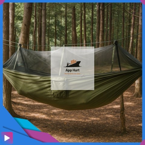 Hamak Z Siatką Moskitierą Na komary Ogrodowy Survivalowy Turystyczny