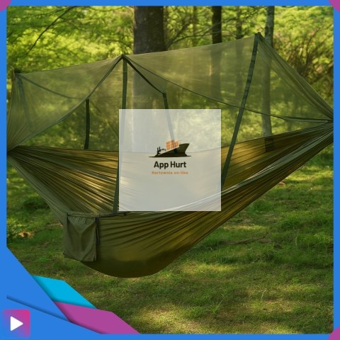 Hamak Z Siatką Moskitierą Na komary Ogrodowy Survivalowy Turystyczny