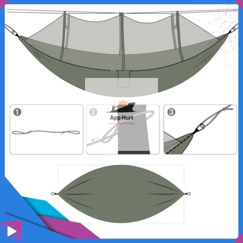 Hamak Z Siatką Moskitierą Na komary Ogrodowy Survivalowy Turystyczny