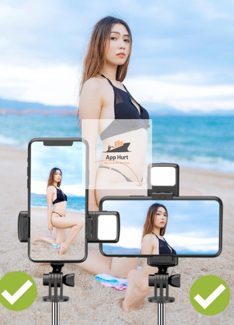 Kijek do Selfie Stick z Lampą LED Statyw Tripod + Pilot Bluetooth Kijek do Selfie Stick z Lampą LED Statyw Tripod + Pilot Bluetooth