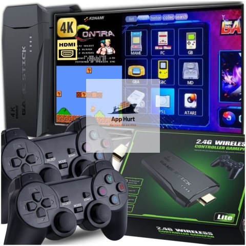 Konsola Retro 10000 Gier 4K HDMI 2 Bezprzewodowe Pady Obsługa 9 Konsol Plug & Play Przenośna ASATO®