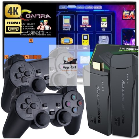 Konsola Retro 10000 Gier 4K HDMI 2 Bezprzewodowe Pady Obsługa 9 Konsol Plug & Play Przenośna ASATO®