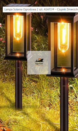 Lampa Solarna Ogrodowa zestw 2 szt. Czujnik Zmierzchu 68cm Wysoka