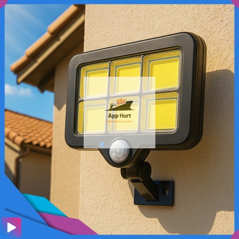 Lampa Solarna z Czujnikiem Ruchu 120 LED ASATO® - Oddzielny Panel z Kablem 480cm - Pilot - 800lm IP64 Lampa Solarna z Czujnikiem Ruchu 120 LED ASATO® - Oddzielny Panel z Kablem 480cm - Pilot - 800lm IP64