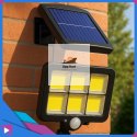 Lampa Solarna z Czujnikiem Ruchu 120 LED ASATO® - Oddzielny Panel z Kablem 480cm - Pilot - 800lm IP64
