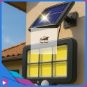 Lampa Solarna z Czujnikiem Ruchu 120 LED ASATO® - Oddzielny Panel z Kablem 480cm - Pilot - 800lm IP64