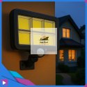Lampa Solarna z Czujnikiem Ruchu 120 LED ASATO® - Oddzielny Panel z Kablem 480cm - Pilot - 800lm IP64