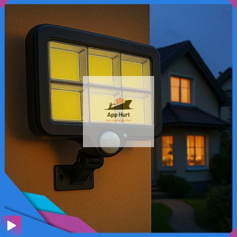 Lampa Solarna z Czujnikiem Ruchu 120 LED ASATO® - Oddzielny Panel z Kablem 480cm - Pilot - 800lm IP64 Lampa Solarna z Czujnikiem Ruchu 120 LED ASATO® - Oddzielny Panel z Kablem 480cm - Pilot - 800lm IP64