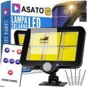 Lampa Solarna z Czujnikiem Ruchu 120 LED ASATO® - Oddzielny Panel z Kablem 480cm - Pilot - 800lm IP64