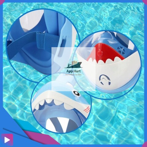 Maska do Nurkowania dla Dzieci Shark - Pełnotwarzowa Maska Rekin z Rurką ASATO®