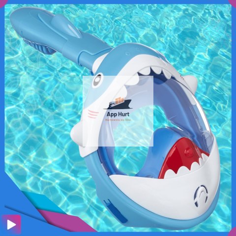 Maska do Nurkowania dla Dzieci Shark - Pełnotwarzowa Maska Rekin z Rurką ASATO®