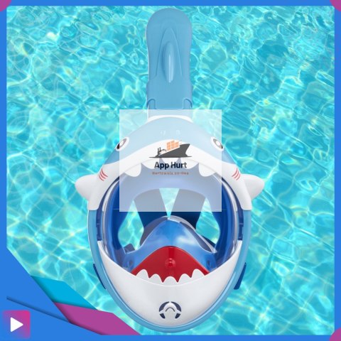 Maska do Nurkowania dla Dzieci Shark - Pełnotwarzowa Maska Rekin z Rurką ASATO®