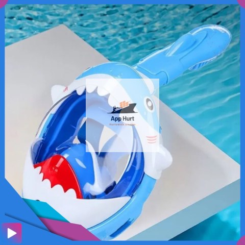 Maska do Nurkowania dla Dzieci Shark - Pełnotwarzowa Maska Rekin z Rurką ASATO®