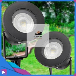 Reflektor Ogrodowy Lampa ogrodowa Wbijana Zestaw 2 sztuk + żarówki Szczelny Korpus