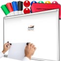 Tablica Magnetyczna na Ścianę Suchościeralna 60x45cm + Akcesoria Gratis Biała Rama Aluminiowa