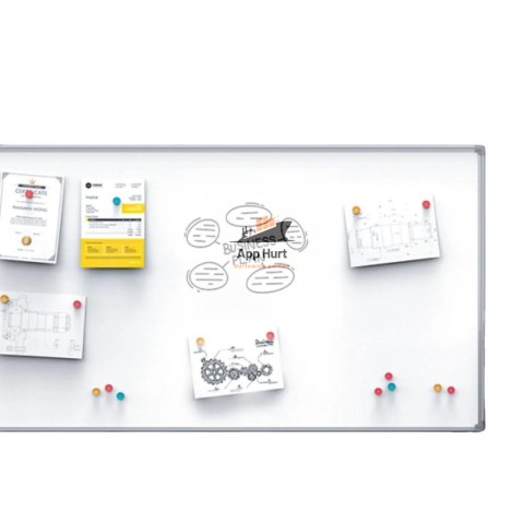Tablica Magnetyczna na Ścianę Suchościeralna 60x45cm + Akcesoria Gratis Biała Rama Aluminiowa
