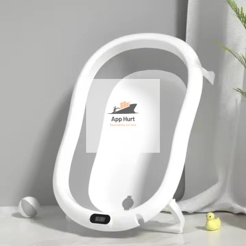 Wanienka Składana dla Dzieci z Termometrem LCD i Poduszką - 0-6 lat, 45kg - Antypoślizgowa Wanienka Składana dla Dzieci z Termometrem LCD i Poduszką - 0-6 lat, 45kg - Antypoślizgowa