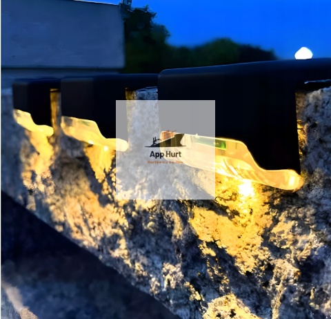 Lampy solarne Schodowe Zestaw 4 sztu wodoodporne barwa ciepła Na Taras
