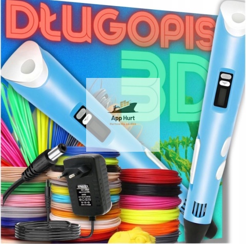 Długopis 3D dla Dzieci Zestaw do Zabawy Drukarka Pen 5.0 Asato + Wkłady Filament 9 metrów
