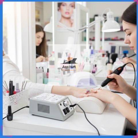 Frezarka do Paznokci 12W Twist&Lock Zestaw Frezów Manicure Pedicure ASATO®