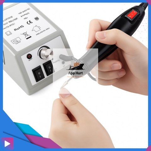 Frezarka do Paznokci 12W Twist&Lock Zestaw Frezów Manicure Pedicure ASATO®