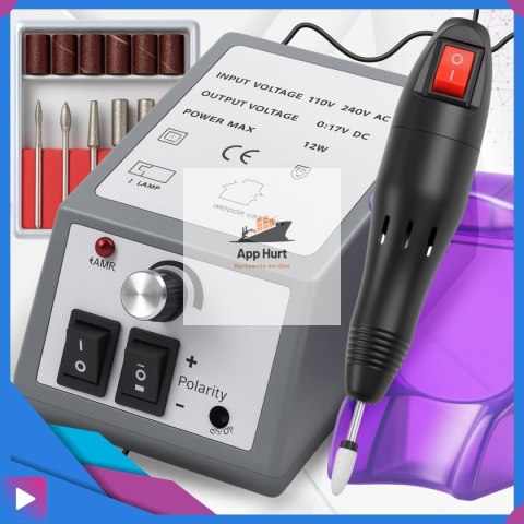 Frezarka do Paznokci 12W Twist&Lock Zestaw Frezów Manicure Pedicure ASATO®