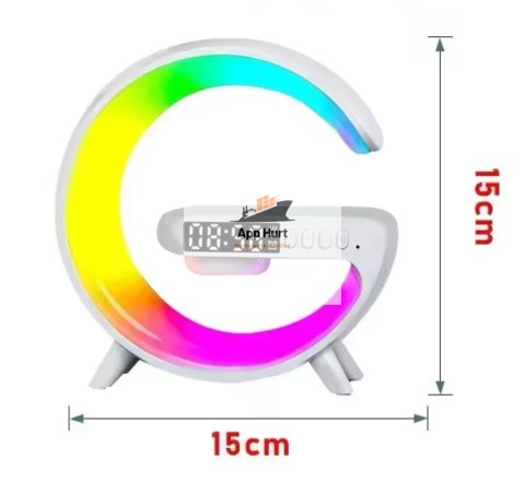 Głośnik Bezprzewodowy Lampka RGB Bluetooth Budzik Ładowarka Bezprzewodowa Zegar ASATO®
