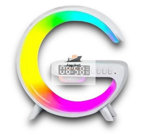 Głośnik Bezprzewodowy Lampka RGB Bluetooth Budzik Ładowarka Bezprzewodowa Zegar ASATO®