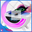 Głośnik Bluetooth Bezprzewodowy Lampa LED RGB Ładowarka QI Zegar Budzik Radio FM ASATO®