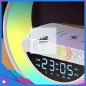 Głośnik Bluetooth Bezprzewodowy Lampa LED RGB Ładowarka QI Zegar Budzik Radio FM ASATO®