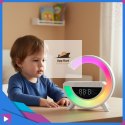 Głośnik Bluetooth Bezprzewodowy Lampa LED RGB Ładowarka QI Zegar Budzik Radio FM ASATO®