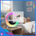 Głośnik Bluetooth Bezprzewodowy Lampa LED RGB Ładowarka QI Zegar Budzik Radio FM ASATO®