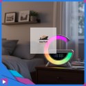 Głośnik Bluetooth Bezprzewodowy Lampa LED RGB Ładowarka QI Zegar Budzik Radio FM ASATO®